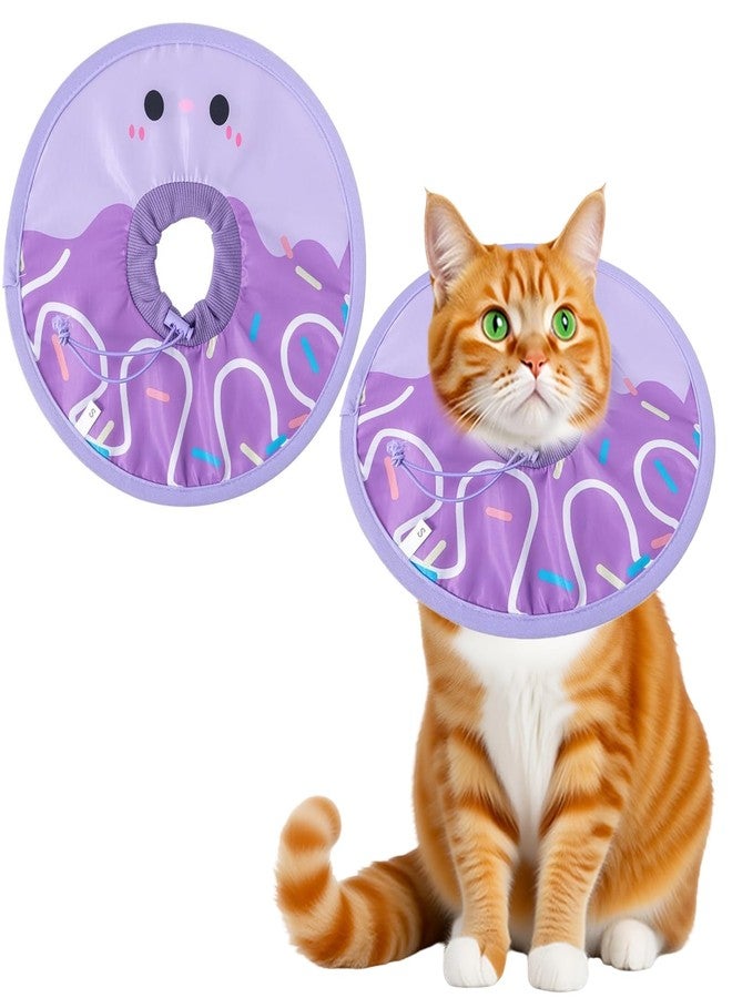 IIDEA Cat Recovery Collar for Post Surgery,Soft Adjustable Elizabethan Neck Cone Waterproof Lightweight Donut Shape for Cats Small Dogs Kitten Puppy Pet - Image 1